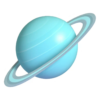 the planet Uranus with its rings, 3D look, soft shading, no text sticker