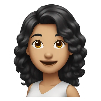 Happy woman with black hairs sticker