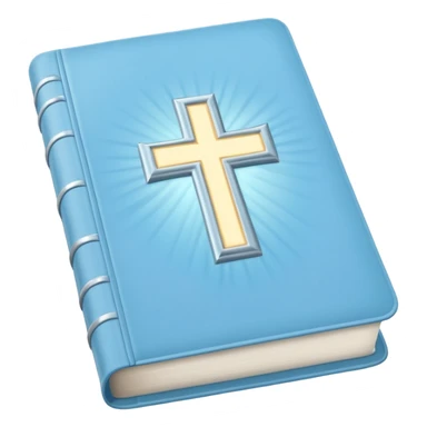 a emoji pastel baby blue and silver bible glowing  sticker