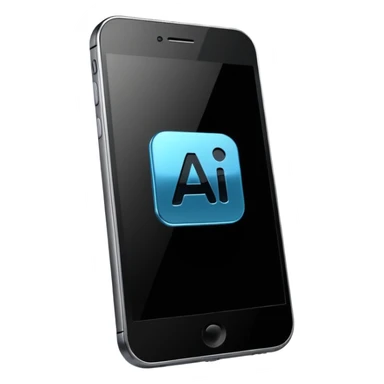 smartphone with AI and a hashtag symbol sticker
