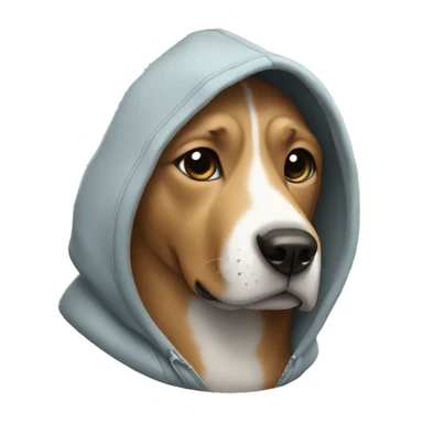 Dog wearing a hoddie sticker