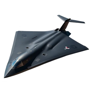 B-2 Spirit bomber - Northrop B-2 (Model Year: 2021) (Iconic colour: Stealth black) - A sleek, stealth bomber with smooth, angular contours and a matte jet-black finish. Emphasize a futuristic, minimalist design with a seamless fuselage, low-profile wings, and an overall intimidating stealth aesthetic. sticker