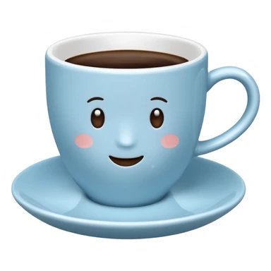 coffee cup and saucer in the colour light blue sticker