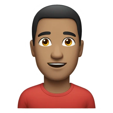 man, red t-shirt, black hair, light skin, blue eyes sticker