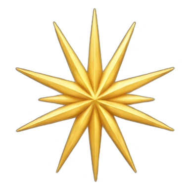 eight pointed golden fantasy star sticker