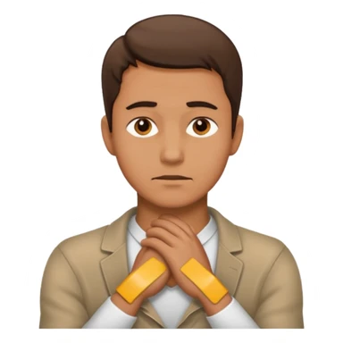 Man with hands gripped around neck sticker