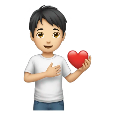 Asian-boy-heart-love-with-hand sticker