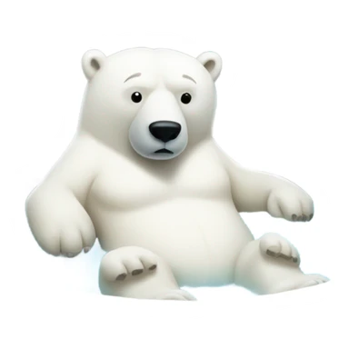Polar bear in hot tub  sticker
