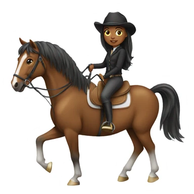 A girl in horse riding  sticker
