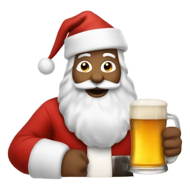 Santa with a beer sticker