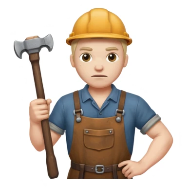 dirty blacksmith white racoon holding hammer sticker