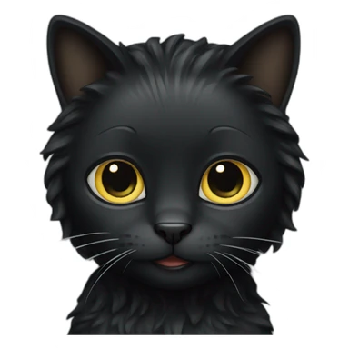 Black Cat with hair weave sticker