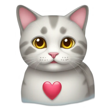 British cat with a heart sticker