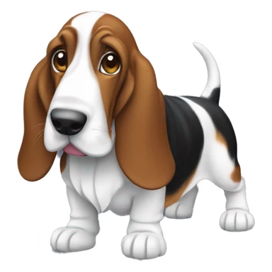 tri color basset hound sticker