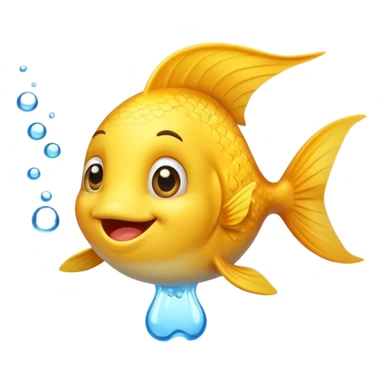 A cute cartoon fish with a funny peeing expression sticker