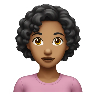 Mixed girl with black wavy hair down to her shoulders sticker