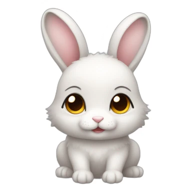 A cute small bunny with small ears and grey eyes sticker