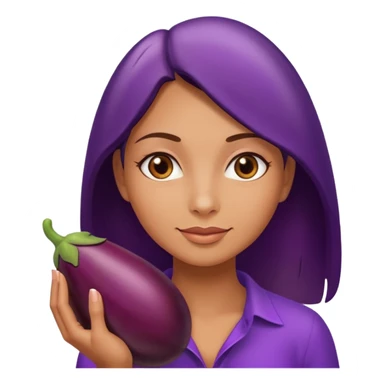 Naked woman with hand around eggplant  sticker