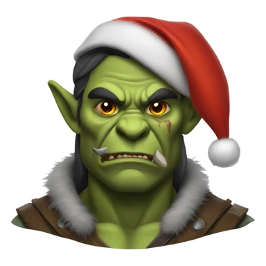 Fierce Orc ranger wearing santa hat sticker