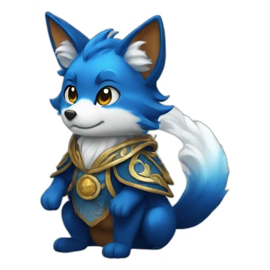 Blue magic kitsune sticker
