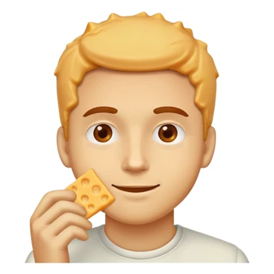 Man eating cheese crackers sticker