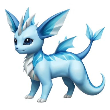Lumineon-Vaporeon-Amaura-Glaceon-Dragonair-Fakémon-hybrid-creature (full body)  sticker