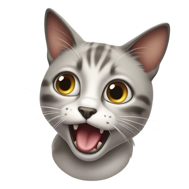 cat getting mind blown while sticking out tongue sticker