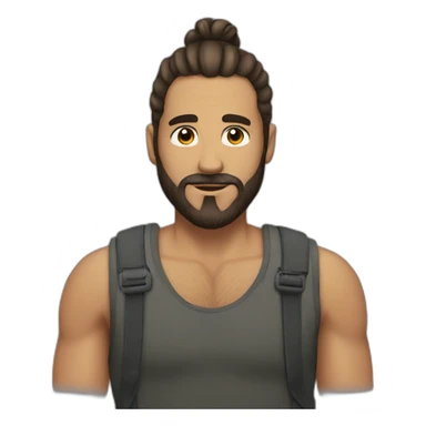 man with man bun and beard sticker