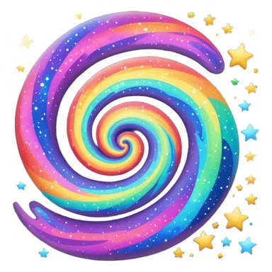 Rainbow galaxy starry star sticker