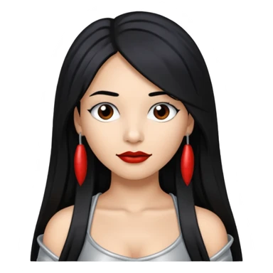 Chilli from TLC with long black hair, silver outfit sticker