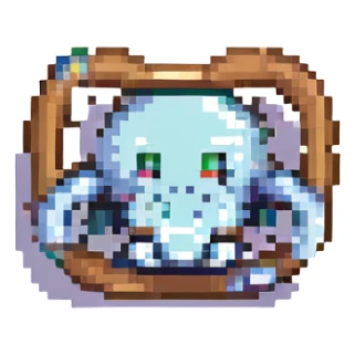 pixel art orange pacifier sticker