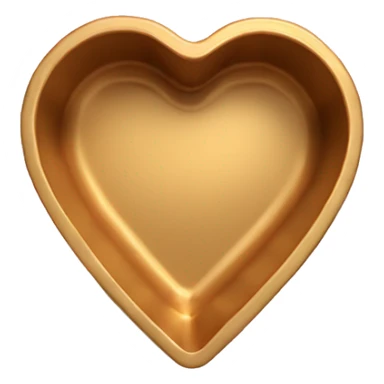 Realistic flat gold heart shaped cake pan. sticker