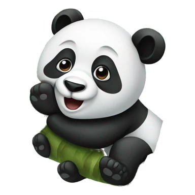 A panda being on a palm tree sticker