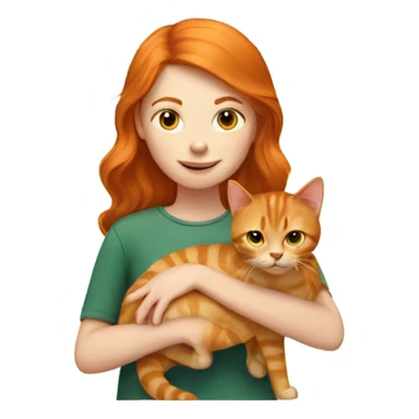 Ginger girl holding a ginger cat  sticker