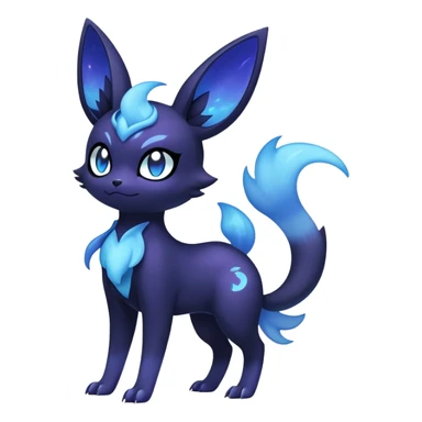 Nebulae Noibat-Meowstic-Umbreon-Fakémon-hybrid-creature (full body)  sticker