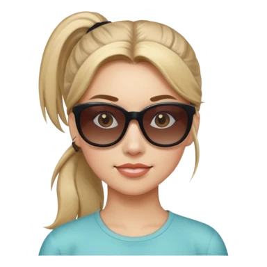 Woman with ponytail, sunglasses sticker