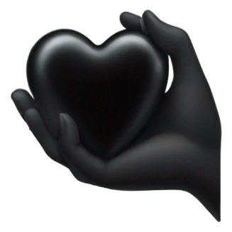 hand holding a black heart sticker