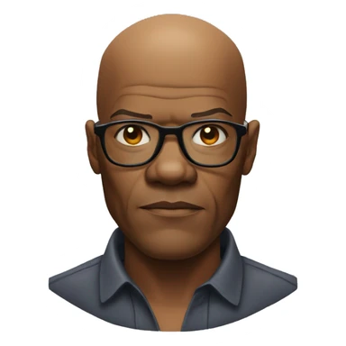 bald samuel l jackson serious wearing shirt sticker