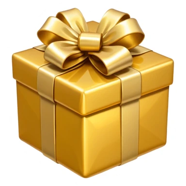 golden present with golden bow sticker