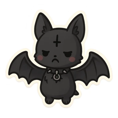 Goth black object sticker