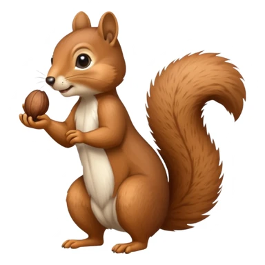Thin and tall squirrel with nut sticker