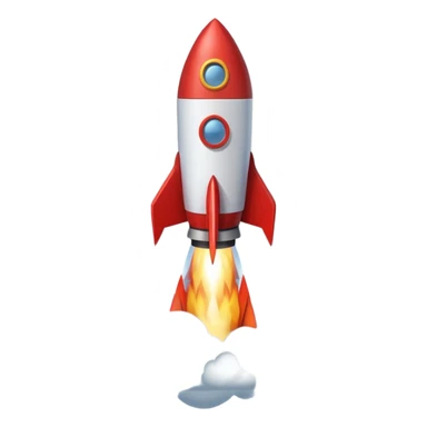 launching a rocket from a platform, with huge cloud  sticker