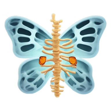 X-ray with butterfly’s in stomach sticker