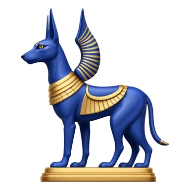Black, gold, lapis anubis statue sticker