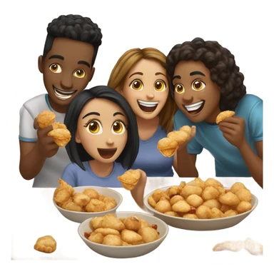 friends eating gol gappay sticker