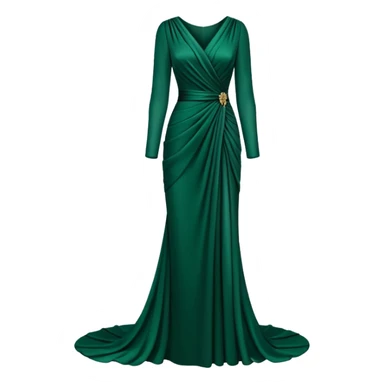 Claude Montana dark green evening dress sticker