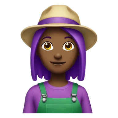 female purple teletubby gardener sticker