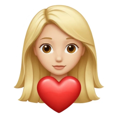 blonde heart just the hair colour in a heart shape without the face part of the emoji sticker
