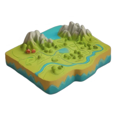 plasticine retro map sticker
