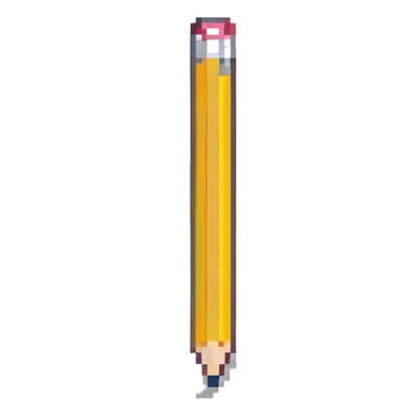 a pencil in pixel art style sticker